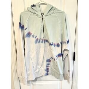 Peloton Tie Dye Half Zip Graphic Pullover EUC Hoodie Sweatshirt Womens XL